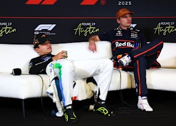Lando Norris und Max Verstappen nach dem USA-GP