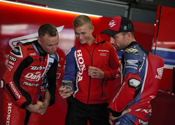 Das Honda-Trio beim Jerez-Test: Techer, Vickers, Perolari