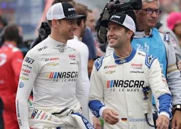 In Le Mans: Jenson Button (li.) und Mike Rockenfeller