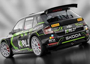 Der Skoda Fabia RS Rally2 des K4 Rally Teams