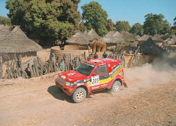 Jutta Kleinschmidt bei ihrem Sieg in Dakar