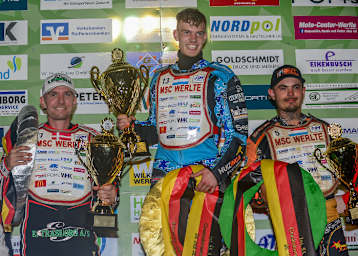 Dave Meijerink (Mitte) siegte vor Kenneth Kruse Hansen (l.) und Romano Hummel (r.)