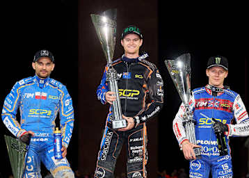 Breslau-Podest: Brady Kurtz (Mitte), Bartosz Zmarzlik (l.) und Dan Bewley (r.)