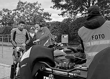 Luca Salvadori (ganz links) knapp vor seinem letzten Start