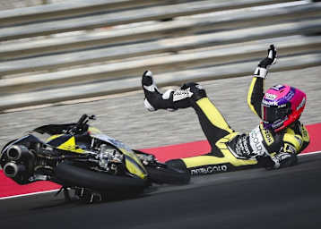 David Almansa bei seinem Trainingssturz in Katar