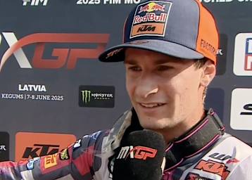 Simn Längenfelder gewann das MX2-Qualifikationsrennen in Kegums