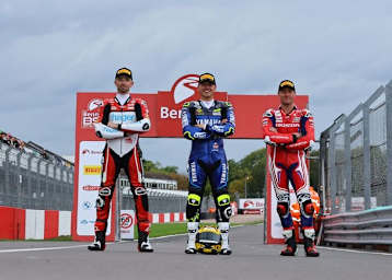 Die drei Titelkandidaten: Glenn Irwin, Kyle Ryde und Thomas Bridewell (vlnr)