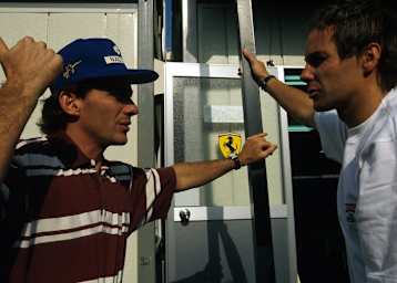 Gerhard Berger im Gespräch mit seinem Kumpel Ayrton Senna
