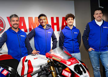 Frank Brouwer, Dylan Czarkowski, Jan Mohr und Yamaha-Mann Mario Janssen