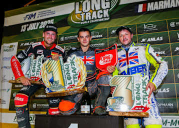 Die Top-3 von Marmande (v.l.): Lukas Fienhage, Zach Wajtknecht und Chris Harris