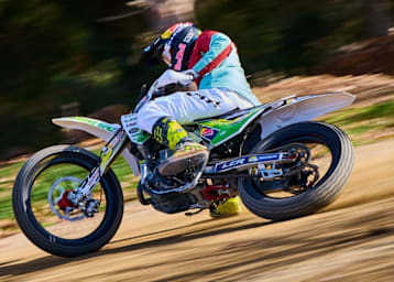Offroad-Künstler Diogo Moreira beim Flat-Track-Training