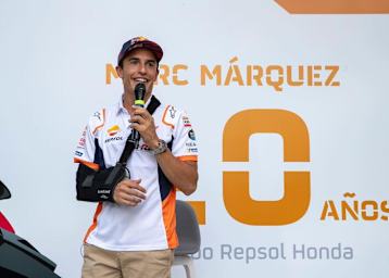 Marc Márquez am Mittwoch auf dem Campus von Repsol