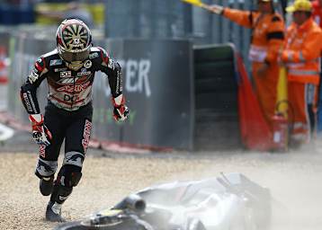 Mit Johann Zarco stürzte im Moto2-Rennen der große Hoffnungsträger Frankreichs