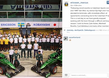 So verkündete Marcus Ericsson das Aus