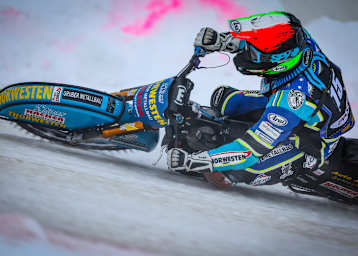 Luca Bauer schaffte es als Zweiter in den Eisspeedway-GP