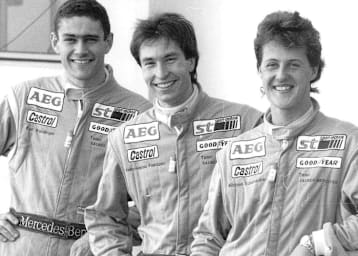 Mercedes Juniorteam für die Sportwagen-WM 1990: Wendlinger, Frentzen, Schumacher