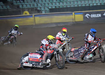 Im Finale: Jan Kvech (blau) vor Robert Chmiel (gelb) und Norick Blödorn (rot)