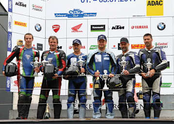Das Podium der IDM Sidecar am Salzburgring
