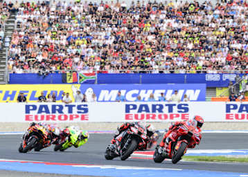 WM-Leader Marc Marquez (vorne) triumphierte auch in Assen