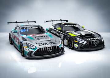 Die Mercedes-AMG GT2 vom Haupt Racing Team für die ADAC 24h Qualifiers (links) und die GT2 European Series (rechts)