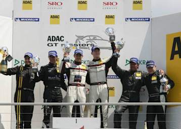 Das Podium in Hockenheim am Samstag