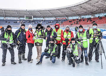 Der überschaubare Presse-Tross in Togliatti