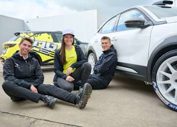 Opel-Rallye-Werksteam: Timo Schulz, Claire Schönborn und Tom Heindrichs