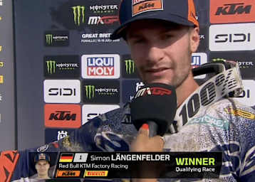 Simon Längenfelder gewann das MX2 Qualifikationsrennen in Foxhill
