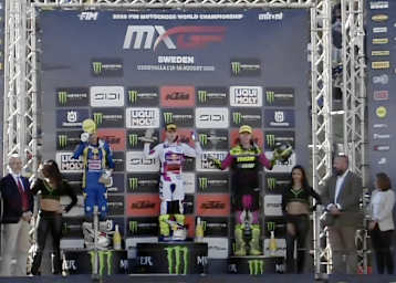 Das MX2-Podium in Uddevalla