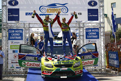 Am Steuer ihres Ford Focus WRC beendeten Mikko Hirvonen/Jarmo Leh