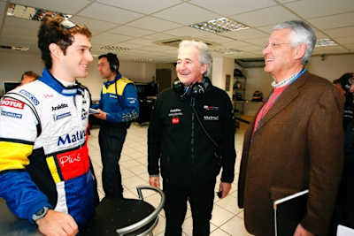 v.l. Senna, Oreca-Boss de Chaunac, ACO-Chef Plassard 