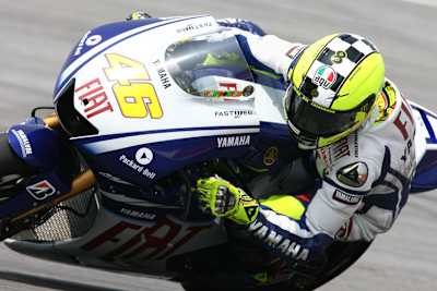 Valentino Rossi blieb Casey Stoner dicht auf den Fersen