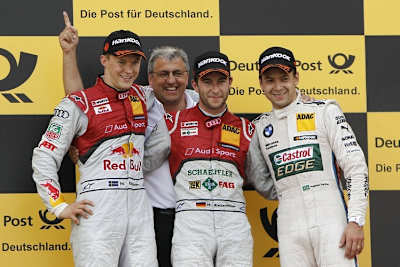 Überlegen: Mike Rockenfeller, Mattias Ekström und Audi