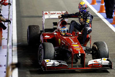 Die Taxifahrt von Mark Webber mit Fernando Alonso