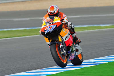 Casey Stoner rutschte im Finale auch noch aus