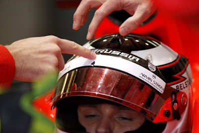 Max Chilton mit dem beschädigten Helm