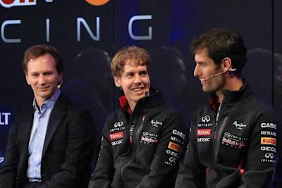 Christian Horner mit seinen beiden Fahrern