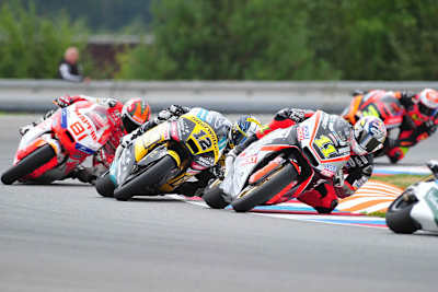 Anfangsphase in Brünn: Cortese vor Lüthi, Torres und Corsi