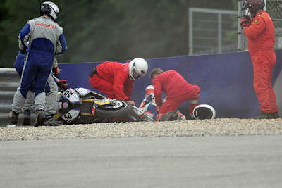 Die Helfer waren nach Cudlins Crash schnell zur Stelle