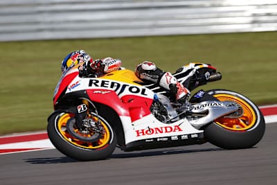 Dani Pedrosa lag 1,6 sec hinter Marc Márquez