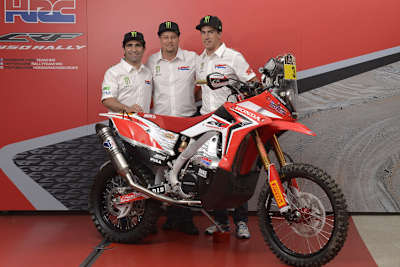 Das Speedbrain-Trio Goncalves, Fischer und Barreda in den HRC-Farben