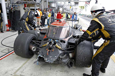 Der Lola-Toyota nach dem Crash