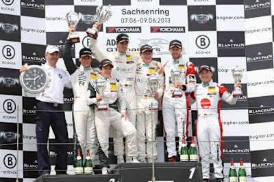 Das Podium am Sonntag auf dem Sachsenring