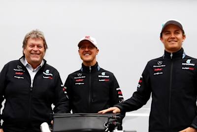 Haug, Schumacher und Rosberg hoffen auf den W03