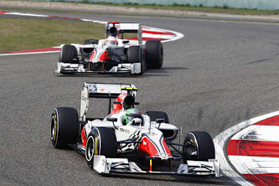 Die HRT-Cosworth des Teams aus Murcia