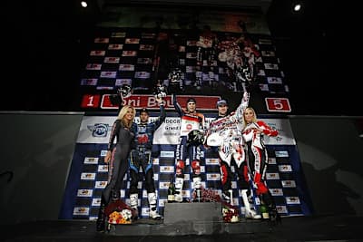 Sheffield-Podium (von links): Cabestany, Bou und Dabill