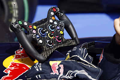 Lenkrad des Red-Bull-Renault von 2009
