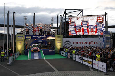 Das Ziel der Rallye Finnland in Jyväskylä