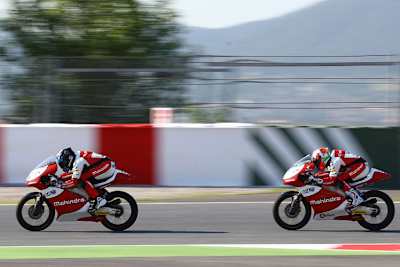 Starker Auftritt: Die Mahindra-Fahrer Miguel Oliveira und Efren Vazquez