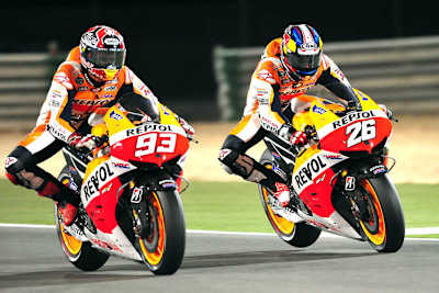 Marc Márquez (93) trickste Dani Pedrosa (26) aus